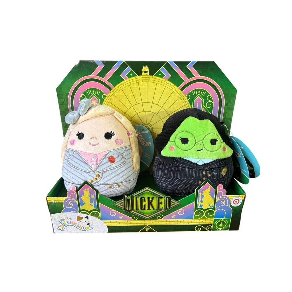Squishmallows Wicked Duo Plush Set Miniature: Glinda & Elphaba 5" GIFT NEW